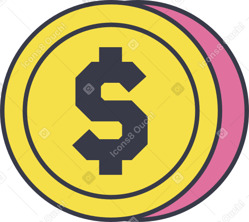 dollar coin Illustration in PNG, SVG
