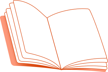 オレンジ色の表紙の開いた本 PNG、SVG