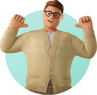Man showing two thumbs up в PNG, SVG