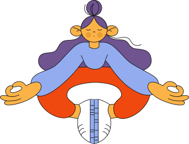 Ilustración animada de meditating woman in lotus position en GIF, Lottie (JSON), AE