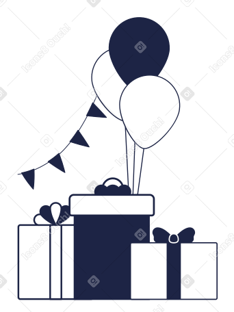 Birthday celebration Illustration in PNG, SVG