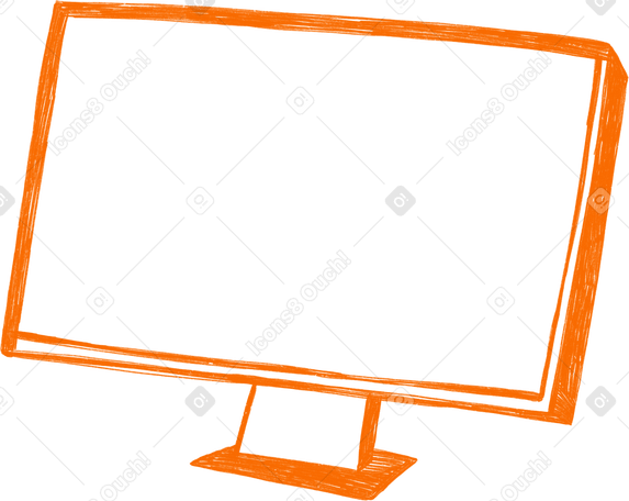 orange computer screen Illustration in PNG, SVG