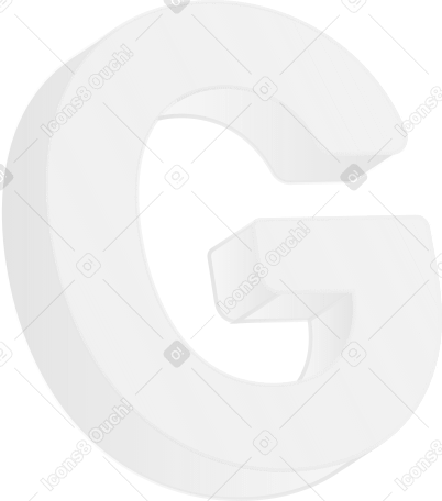 letter g in 3d PNG, SVG