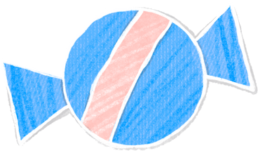 round candy in a blue wrapper PNG, SVG
