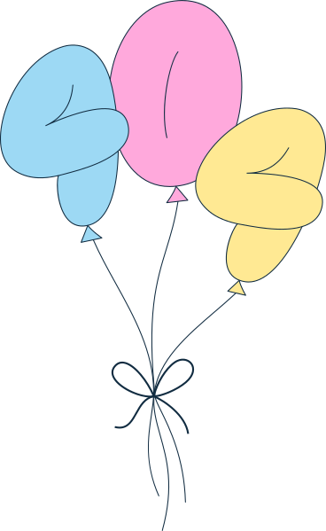 Balloons numbers PNG, SVG