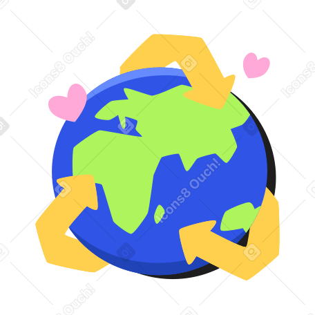 Planet Earth and the sign of recycling PNG, SVG