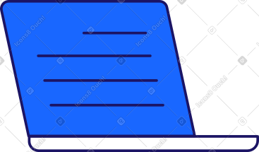 Open laptop with text on the screen PNG, SVG