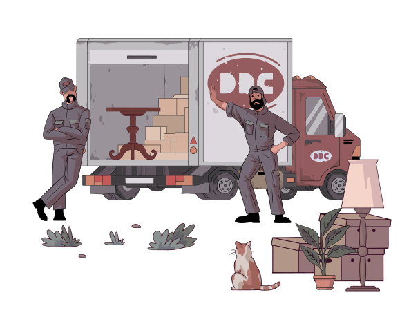 Moving, transportation of things Illustration in PNG, SVG