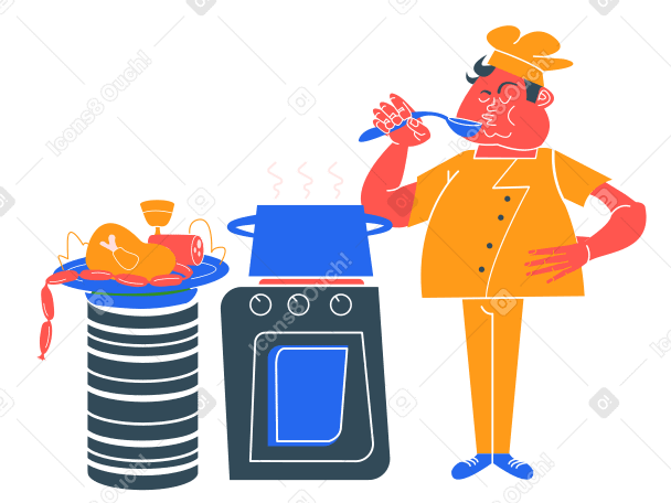 Chef at work Illustration in PNG, SVG