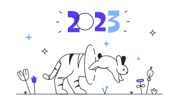 Year 2023, the rabbit comes, the tiger goes away PNG, SVG