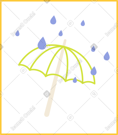 有雨的框伞 PNG, SVG