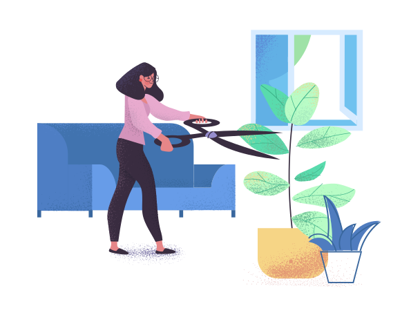 Gardener for home plants Illustration in PNG, SVG