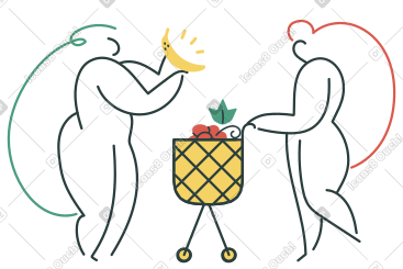 妇女去杂货店买水果 PNG, SVG