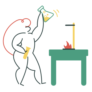 Woman doing chemistry experiments in lab PNG, SVG