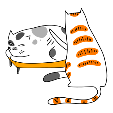 Cat giving another cat a massage PNG, SVG