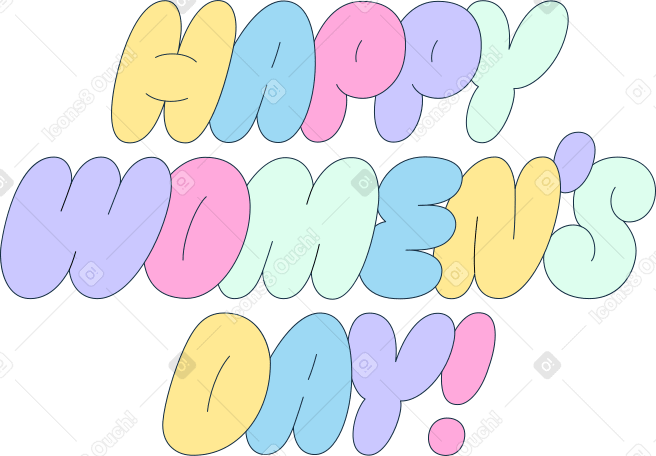 lettering happy women's day text PNG, SVG