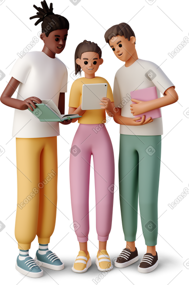 Young people with gadgets PNG, SVG