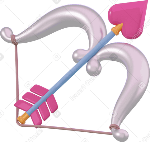 3D cupid's bow PNG, SVG