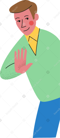 man with raised hand Illustration in PNG, SVG