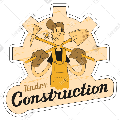 Sticker Under construction PNG, SVG