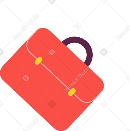 businessman's red briefcase Illustration in PNG, SVG