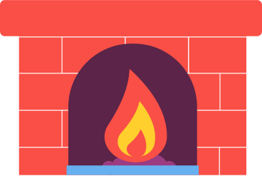 fireplace animated illustration in GIF, Lottie (JSON), AE