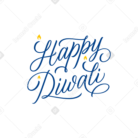happy diwali candles blue PNG, SVG