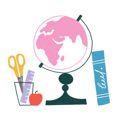 School supplies globe book and stationery PNG, SVG