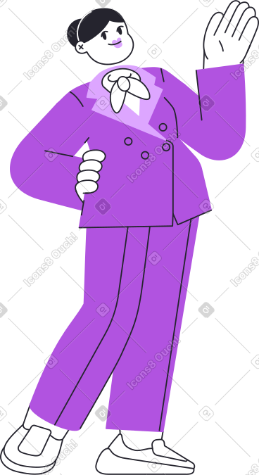 女空姐挥手 PNG, SVG