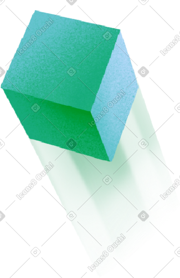 Big green cube PNG, SVG