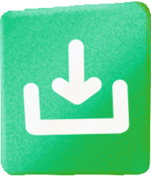 Square button with download icon в PNG, SVG