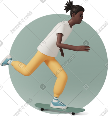 Young man riding skateboard PNG, SVG