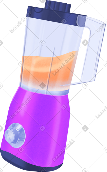 Purple blender with orange smoothie inside PNG, SVG