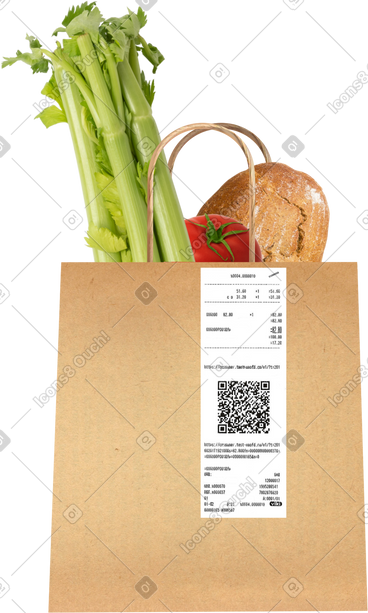 Paper bag with food PNG, SVG