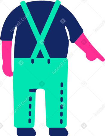 body child back pointing PNG, SVG