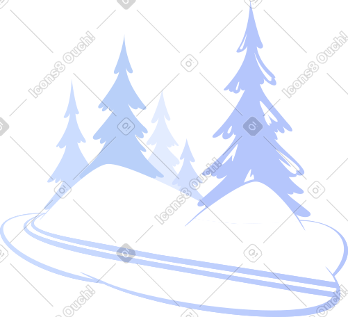 滑雪道背景 PNG, SVG