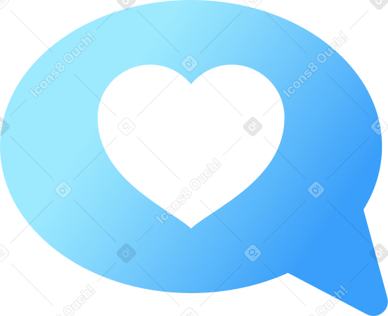 balão de fala com coração dentro PNG, SVG