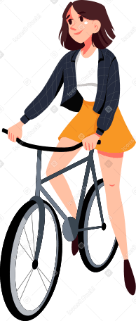 young girl on a bicycle PNG, SVG