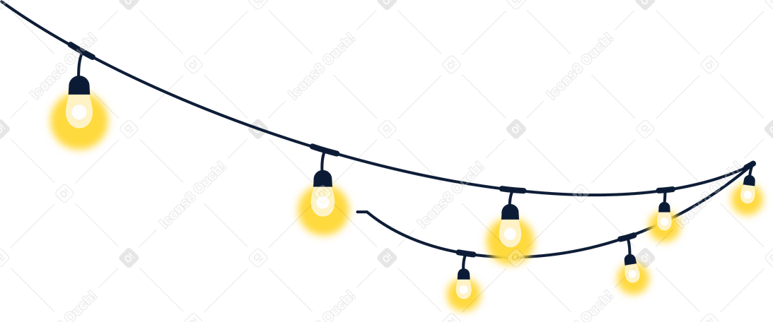 Guirnalda con bombillas PNG, SVG