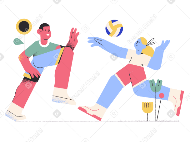 Play volleyball Illustration in PNG, SVG