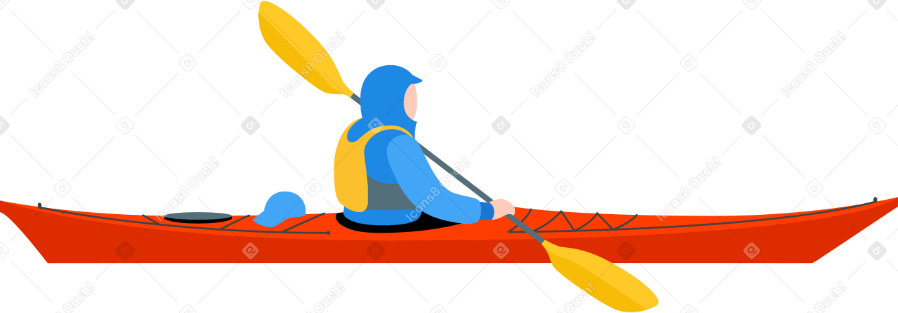 kayaker Illustration in PNG, SVG
