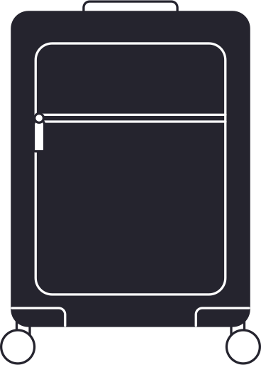 black suitcase front PNG, SVG