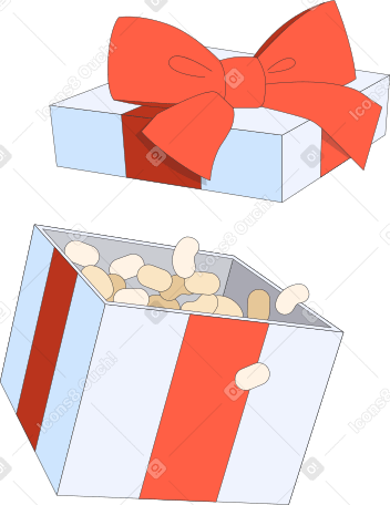 open gift box animated illustration in GIF, Lottie (JSON), AE