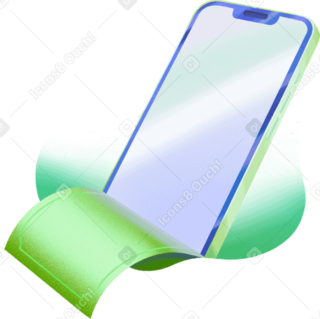 phone with a bill in a rounded shape в PNG, SVG