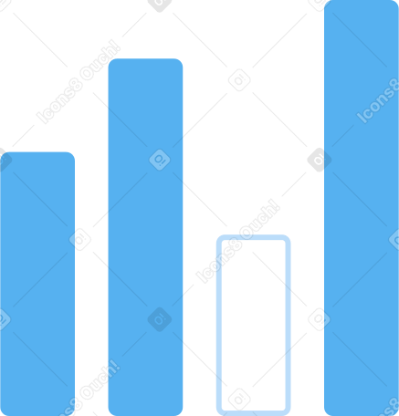 vertical blue bar chart Illustration in PNG, SVG