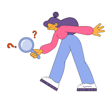 Girl investigating with magnifying glass PNG, SVG