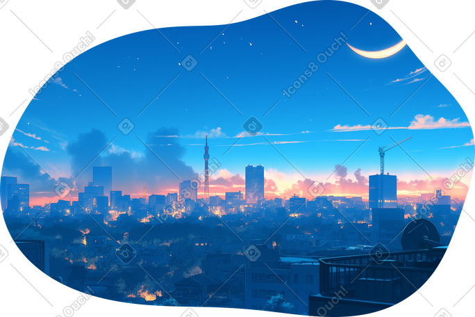 夜晚城市灯光背景 PNG, SVG