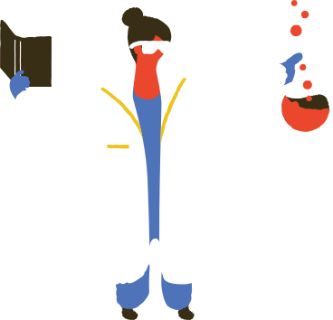 Medic with test tubes PNG, SVG