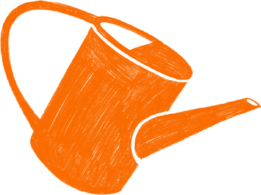 orange watering can PNG, SVG