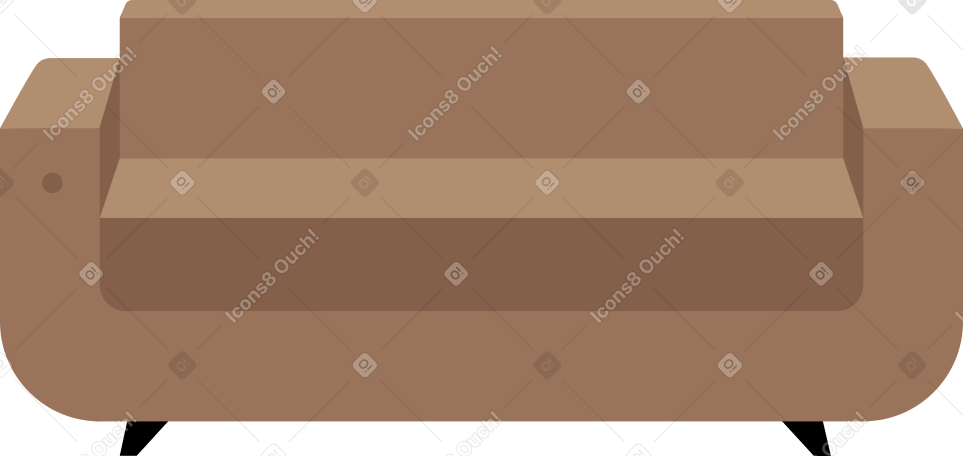 brown sofa Illustration in PNG, SVG